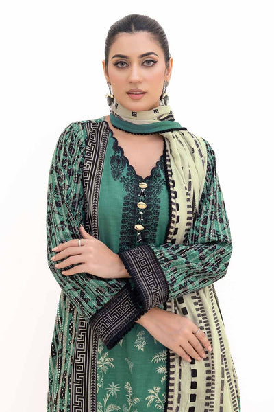 Gul Ahmed 3PC Unstitched Embroidered Khaddar Suit with Printed Cotton Net Dupatta CN-42004