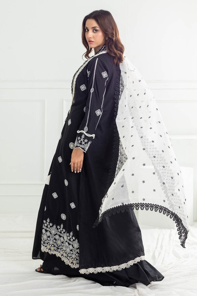 Gul Ahmed 3 Piece Unstitched Schiffli Embroidered Lawn Suit with Embroidered Cotton Net Dupatta CN-52001