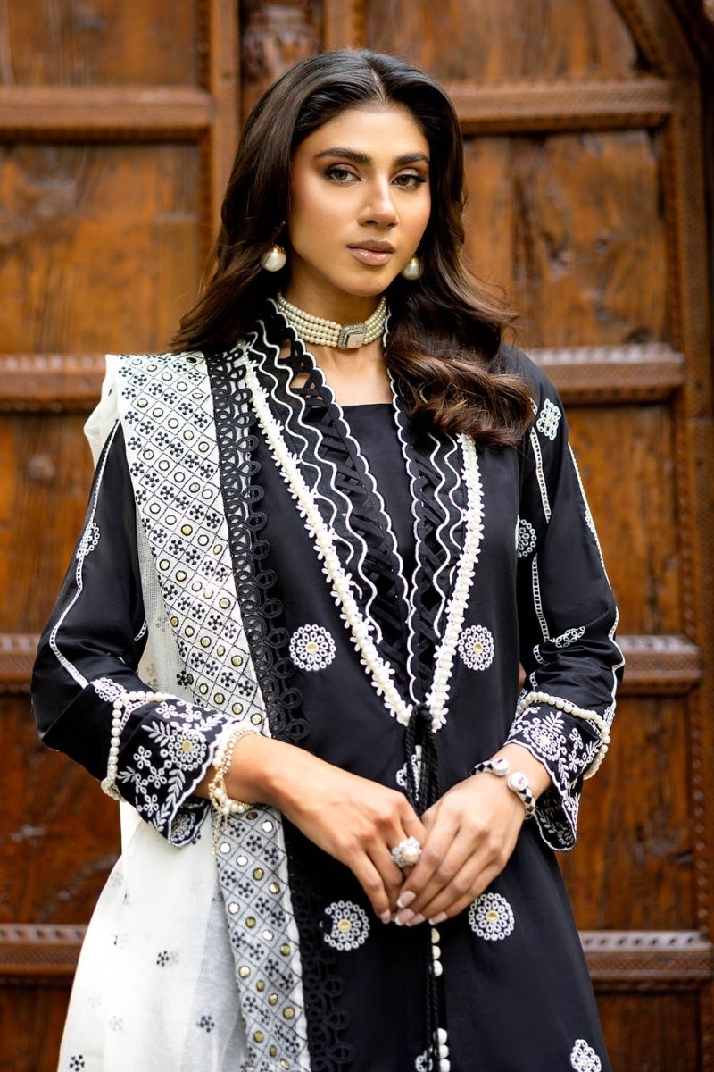Gul Ahmed 3 Piece Unstitched Schiffli Embroidered Lawn Suit with Embroidered Cotton Net Dupatta CN-52001