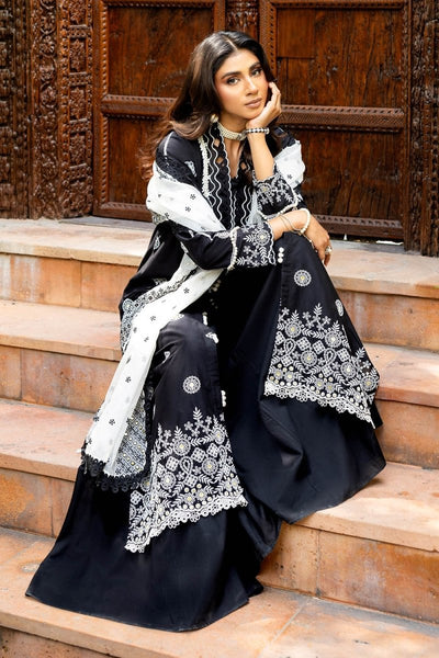 Gul Ahmed 3 Piece Unstitched Schiffli Embroidered Lawn Suit with Embroidered Cotton Net Dupatta CN-52001
