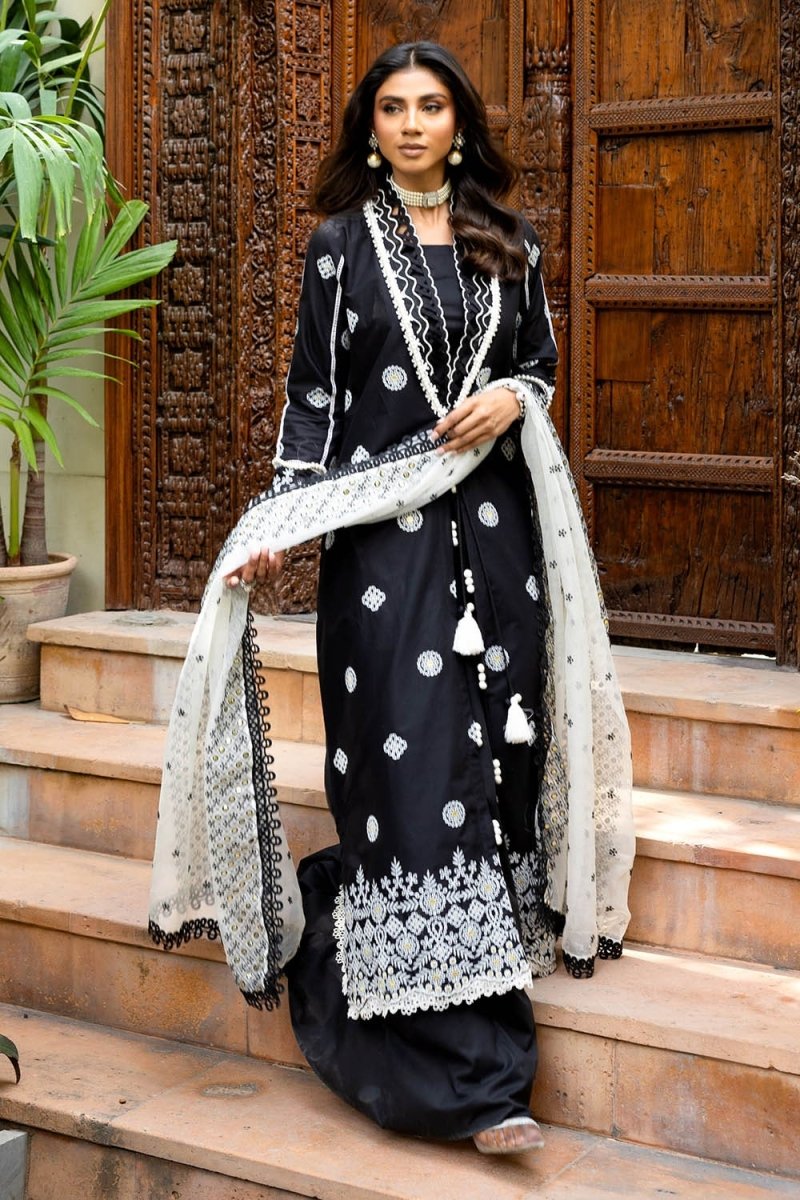 Gul Ahmed 3 Piece Unstitched Schiffli Embroidered Lawn Suit with Embroidered Cotton Net Dupatta CN-52001