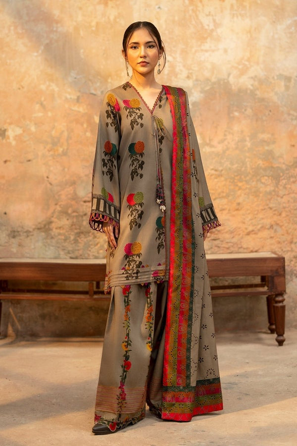 Charizma 3 Pc Unstitched Printed Linen Suit - CPW5-27