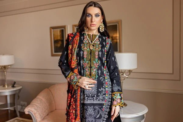 Jade Classic 3 Piece Unstitched Digital Printed Cotton Satin Suit - CS-20001 B