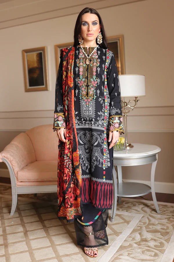 Jade Classic 3 Piece Unstitched Digital Printed Cotton Satin Suit - CS-20001 B