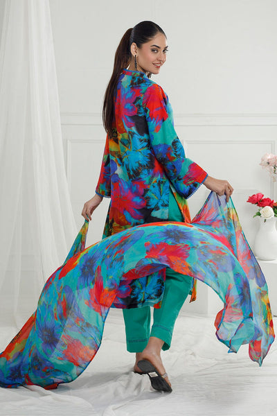 Gul Ahmed 3 Piece Unstitched Printed Cotton Silk Suit with Printed Chiffon Dupatta CS-52002