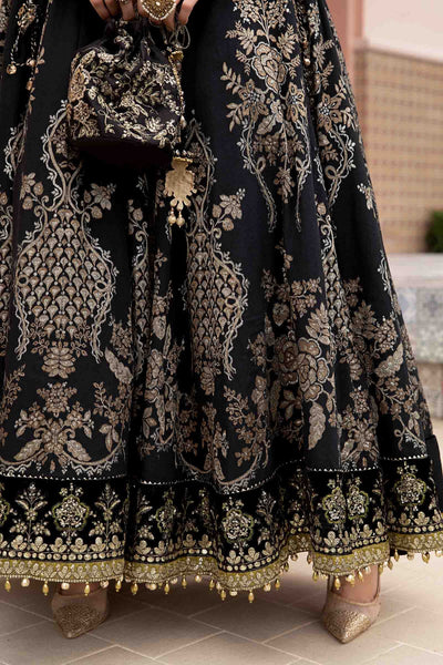 Maria. B 03 Piece Unstitched Embroidered Cotton Satin Suit - CST-703 Black