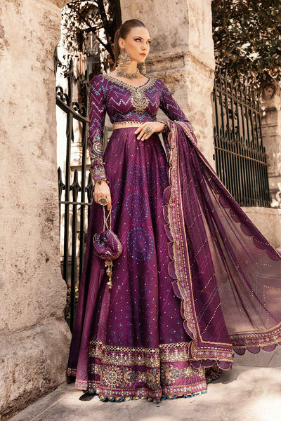 Maria. B 03 Piece Unstitched Embroidered Cotton Satin Suit - CST-802