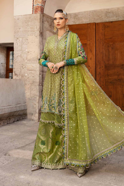 Maria. B 03 Piece Unstitched Embroidered Cotton Satin Suit - CST-803