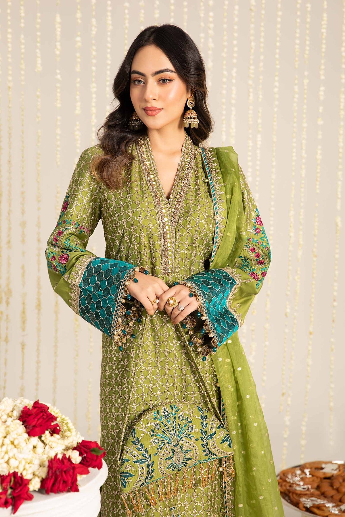 Maria. B 03 Piece Unstitched Embroidered Cotton Satin Suit - CST-803