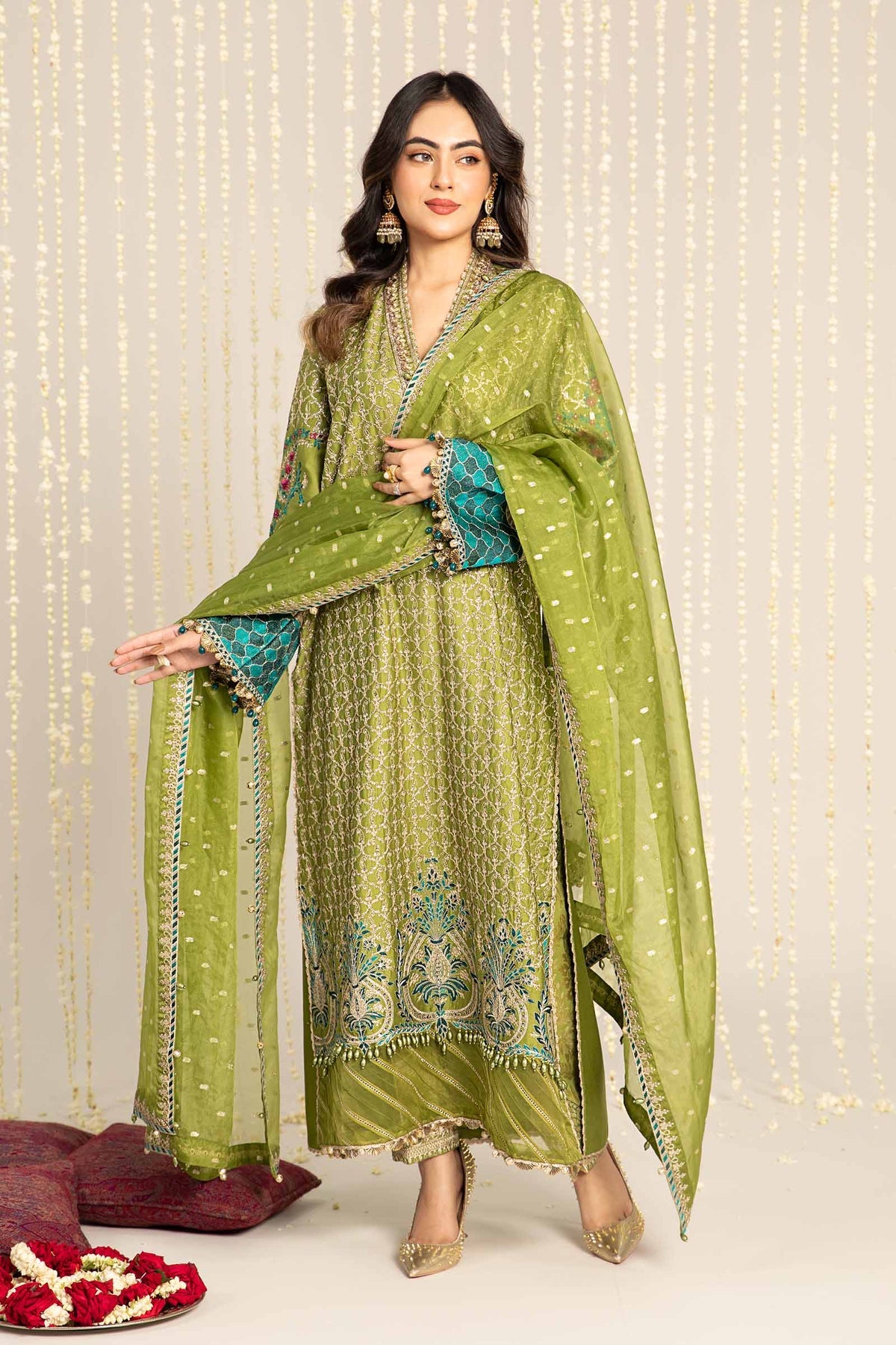 Maria. B 03 Piece Unstitched Embroidered Cotton Satin Suit - CST-803