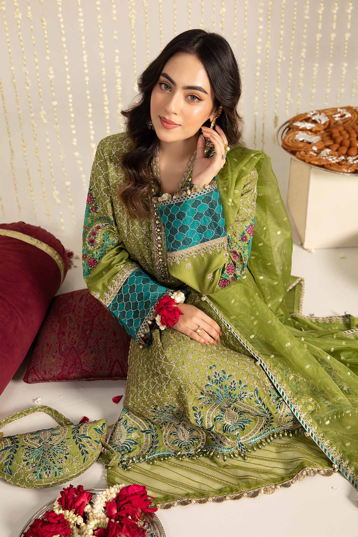 Maria. B 03 Piece Unstitched Embroidered Cotton Satin Suit - CST-803