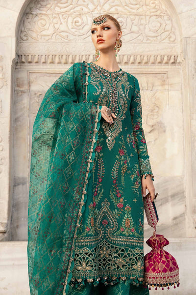 Maria. B 03 Piece Unstitched Embroidered Cotton Satin Suit - CST-805