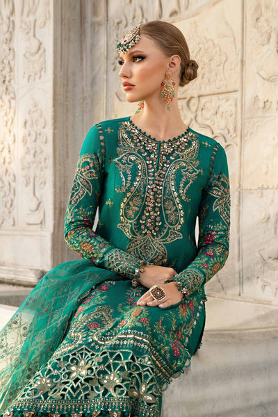 Maria. B 03 Piece Unstitched Embroidered Cotton Satin Suit - CST-805