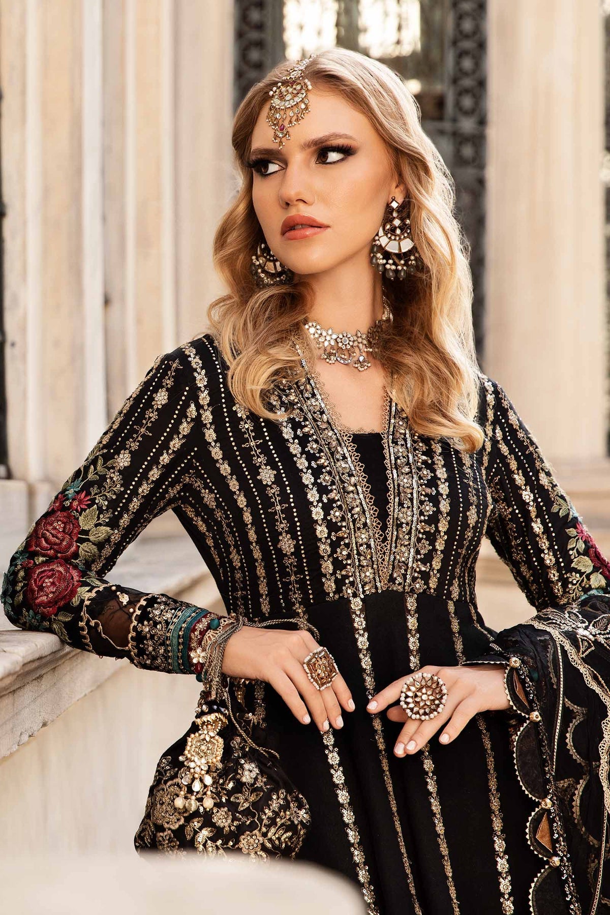 Maria. B 03 Piece Unstitched Embroidered Cotton Satin Suit - CST-806