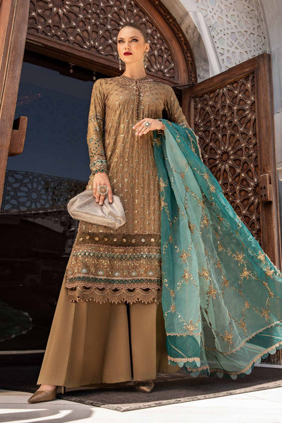 Maria. B 03 Piece Unstitched Embroidered Cotton Satin Suit - CST-808