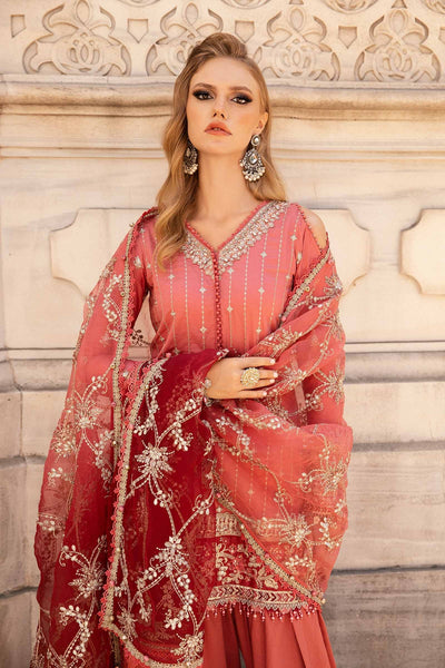 Maria. B 03 Piece Unstitched Embroidered Cotton Satin Suit - CST-809