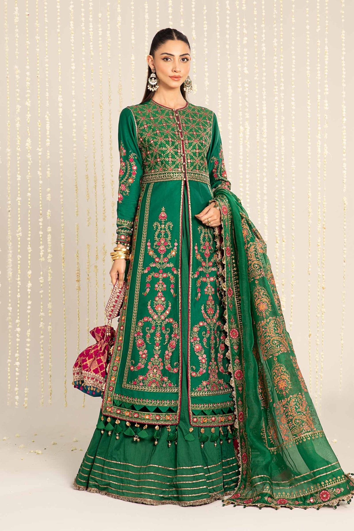 Maria. B 03 Piece Unstitched Embroidered Cotton Satin Suit - CST-811