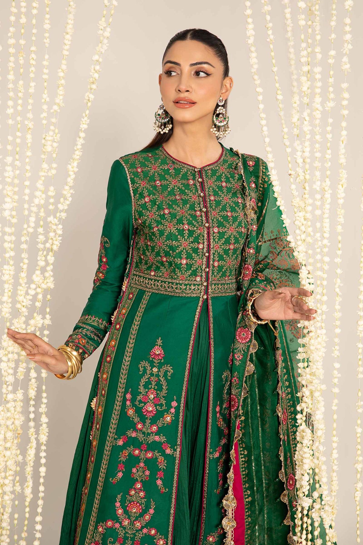 Maria. B 03 Piece Unstitched Embroidered Cotton Satin Suit - CST-811