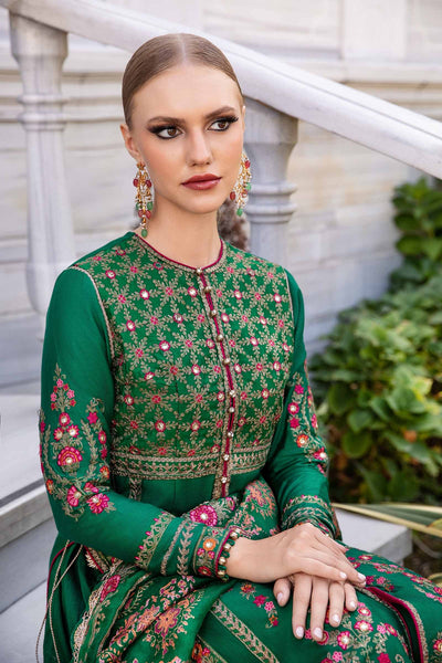 Maria. B 03 Piece Unstitched Embroidered Cotton Satin Suit - CST-811