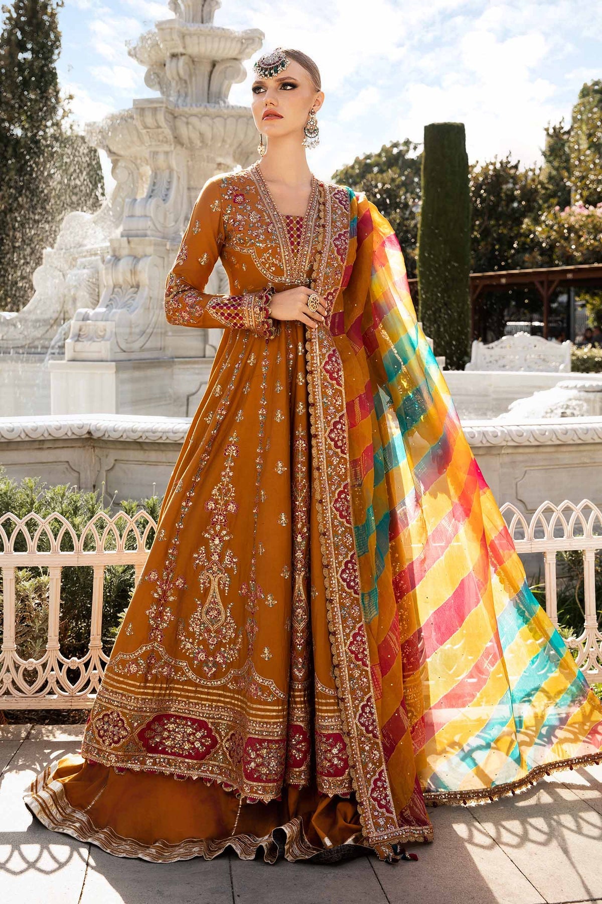 Maria. B 03 Piece Unstitched Embroidered Cotton Satin Suit - CST-812