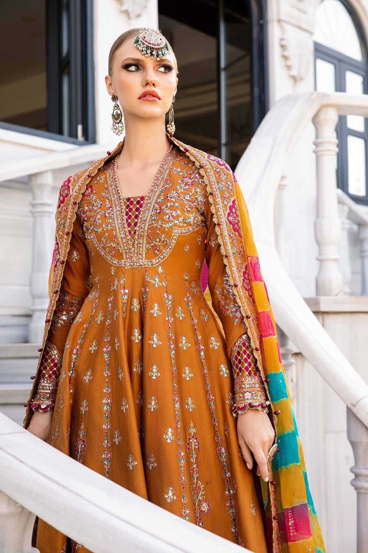 Maria. B 03 Piece Unstitched Embroidered Cotton Satin Suit - CST-812