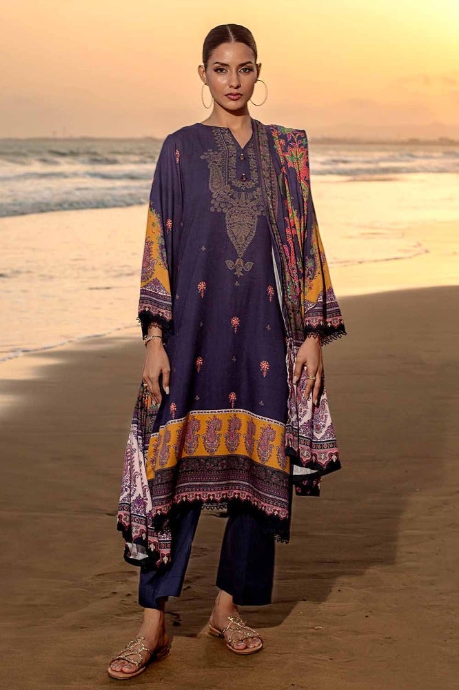 Gul Ahmed 3PC Digital Printed Cotail Linen Unstitched Suit CV-32001