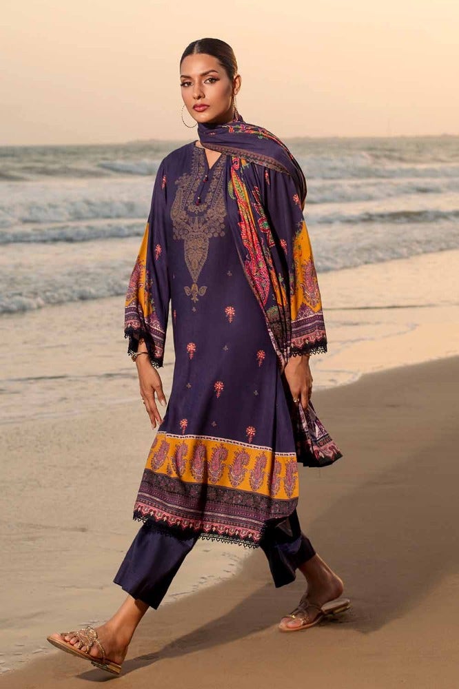 Gul Ahmed 3PC Digital Printed Cotail Linen Unstitched Suit CV-32001