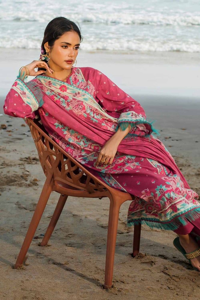 Gul Ahmed 3PC Digital Printed Cotail Linen Unstitched Suit CV-32004