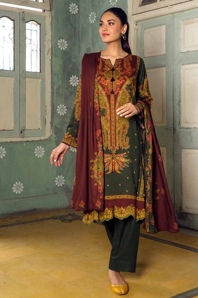 Gul Ahmed 3PC Digital Printed Twill Linen Unstitched Suit CV-32005