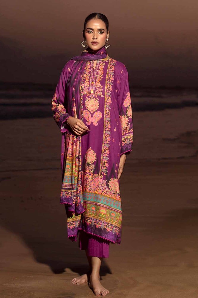 Gul Ahmed 3PC Digital Printed Cotail Linen Unstitched Suit CV-32006