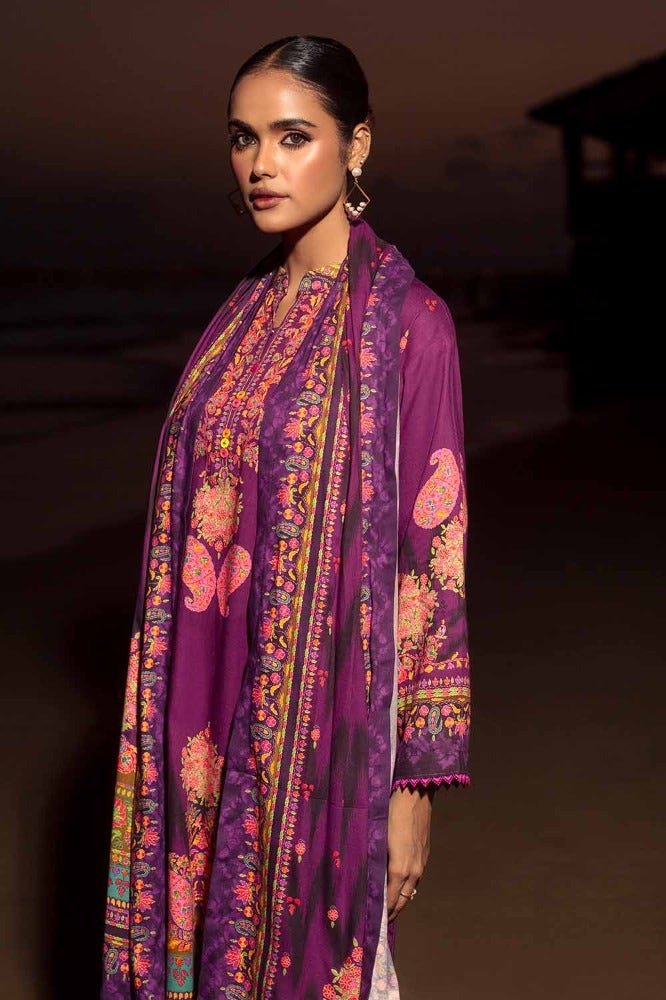 Gul Ahmed 3PC Digital Printed Cotail Linen Unstitched Suit CV-32006