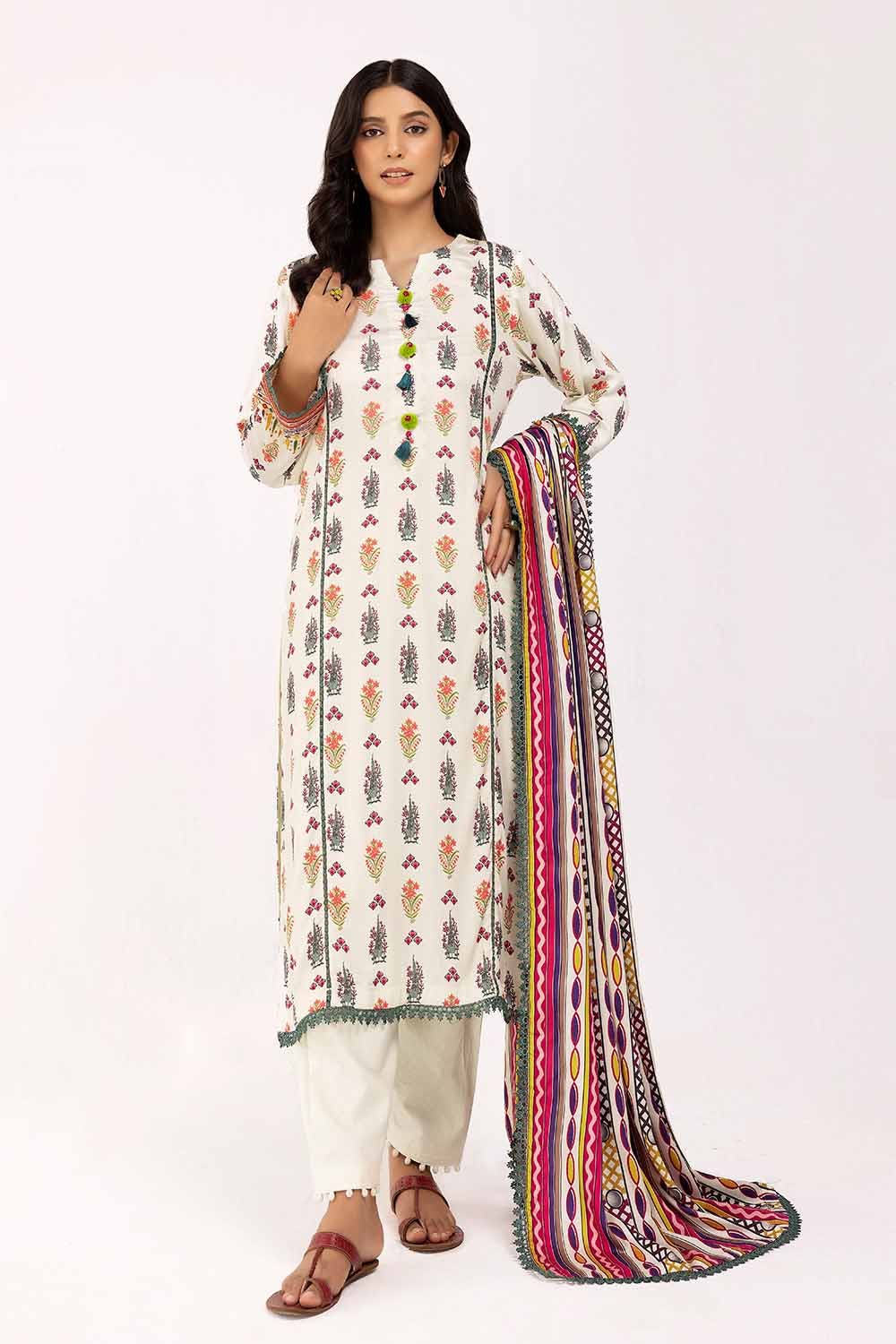 Gul Ahmed 3PC Unstitched Printed Cotail Suit CV-42001