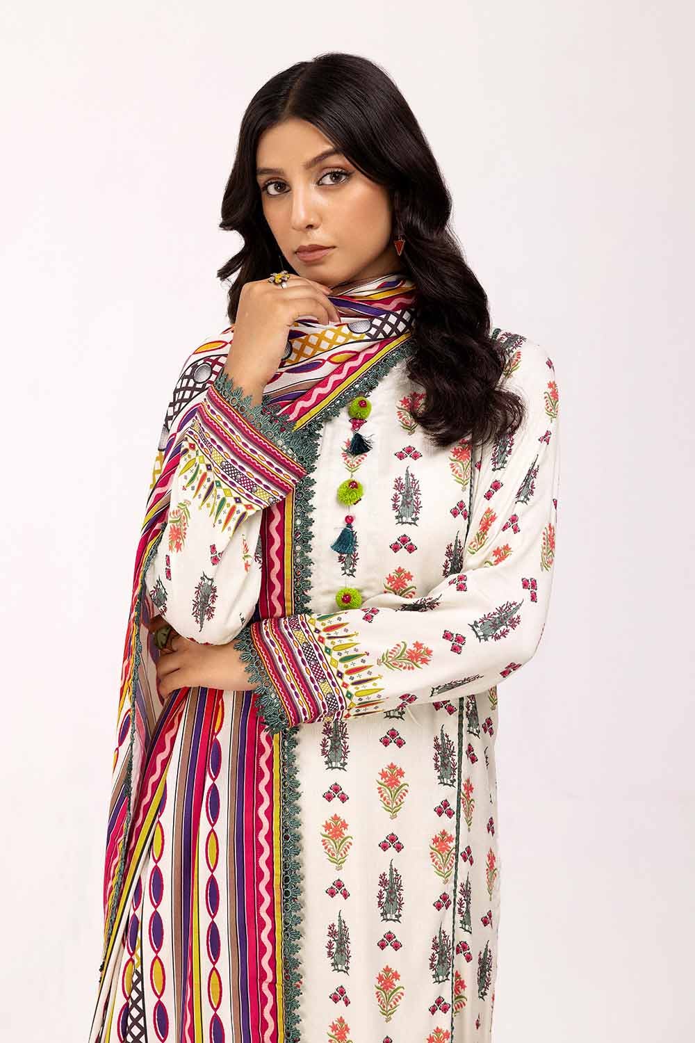 Gul Ahmed 3PC Unstitched Printed Cotail Suit CV-42001