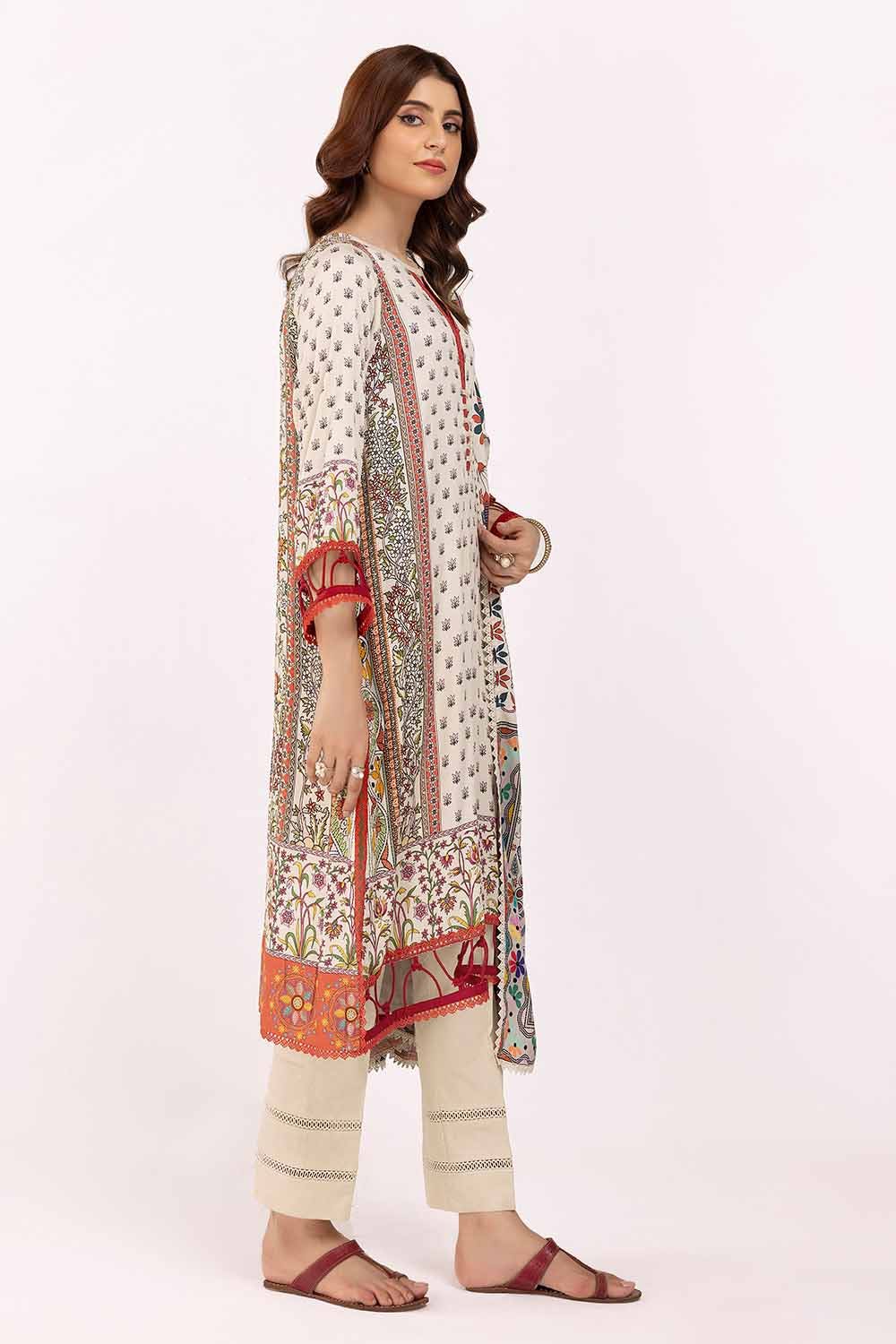 Gul Ahmed 3PC Unstitched Printed Cotail Suit CV-42002