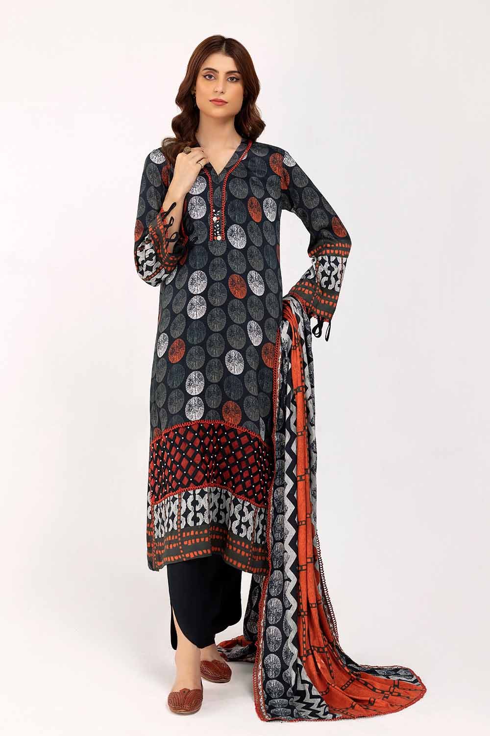 Gul Ahmed 3PC Unstitched Printed Cotail Suit CV-42006