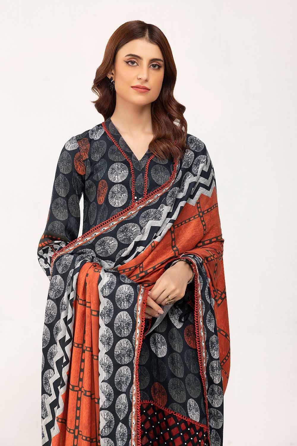 Gul Ahmed 3PC Unstitched Printed Cotail Suit CV-42006