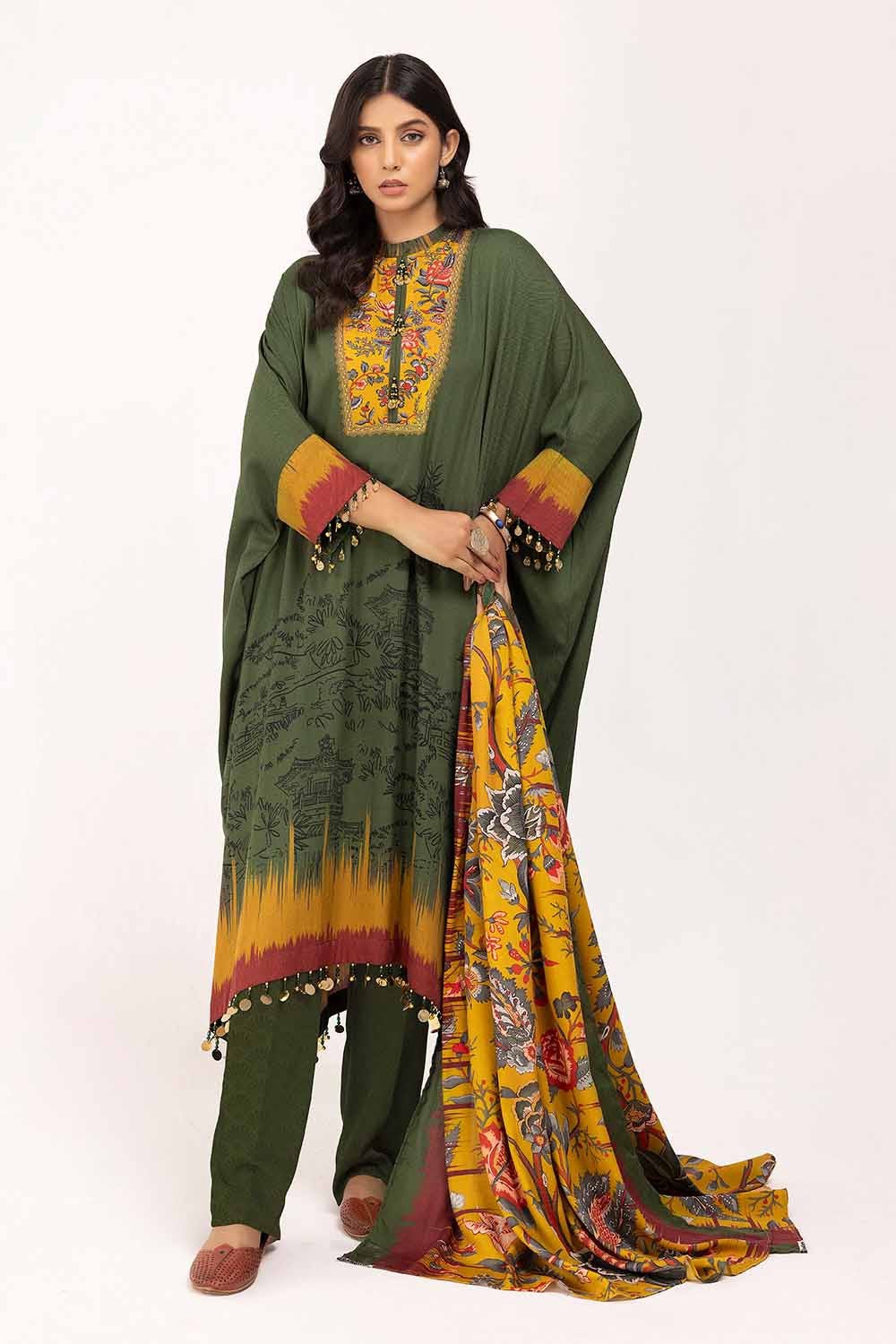 Gul Ahmed 3PC Unstitched Printed Cotail Suit CV-42008