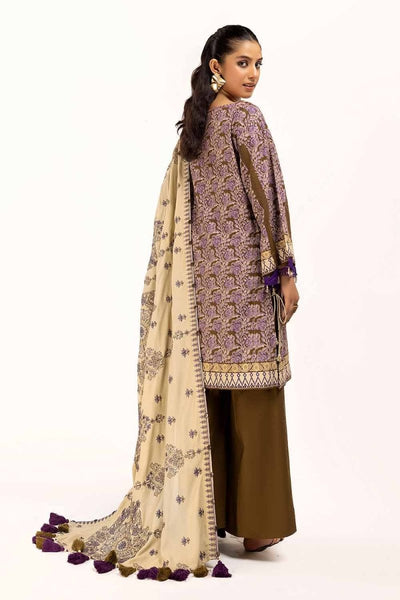 Gul Ahmed 3PC Unstitched Embroidered Cotail Suit with Printed Twill Cotton Linen Dupatta CV-42009