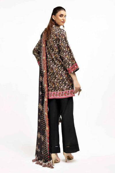 Gul Ahmed 3 Piece Unstitched Printed Khaddar Suit with Embroidered Twill Cotton Linen Dupatta CV-42012