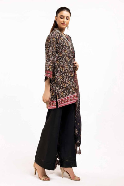 Gul Ahmed 3 Piece Unstitched Printed Khaddar Suit with Embroidered Twill Cotton Linen Dupatta CV-42012