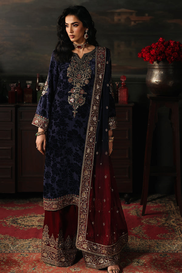 Charizma 3 Pc Unstitched Embroidered Premium Valvet Suit - CVT5-11