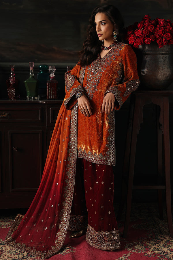 Charizma 3 Pc Unstitched Embroidered Premium Valvet Suit - CVT5-12