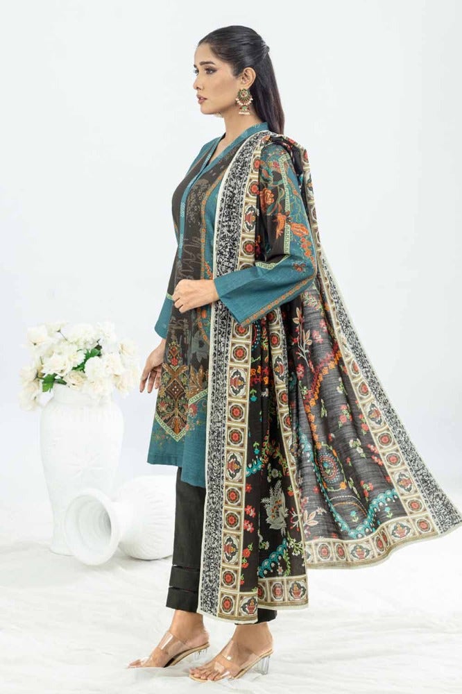 Gul Ahmed 3PC Printed Khaddar Stitched Suit CW-32010