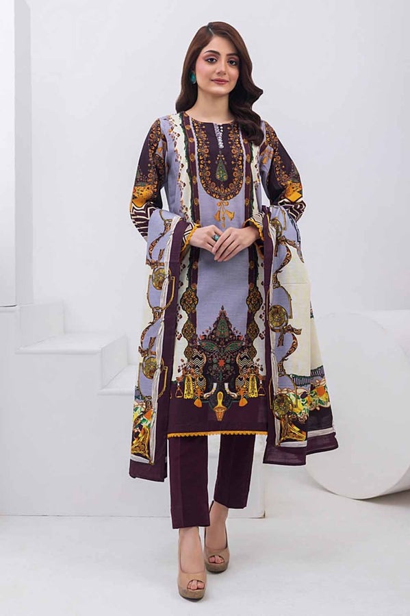 Gul Ahmed 3PC Printed Khaddar Stitched Suit CW-32028