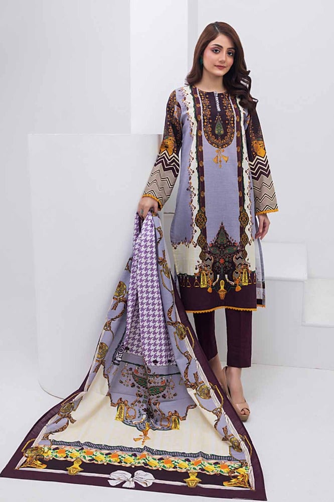 Gul Ahmed 3PC Printed Khaddar Stitched Suit CW-32028