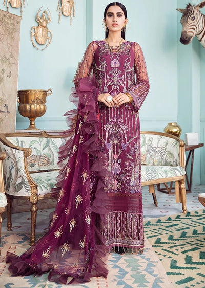 Afrozeh 3 Piece Unstitched Embroidered chiffon Suit D-03-Lady Grace