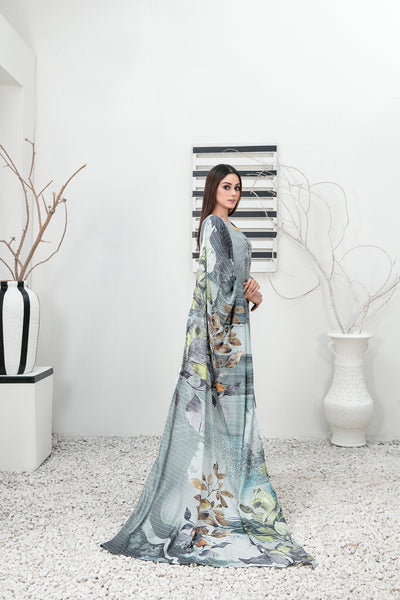 Tawakkal Fabrics 3 Piece Stitched Embroidered Digital Printed Staple Suit - D-1096