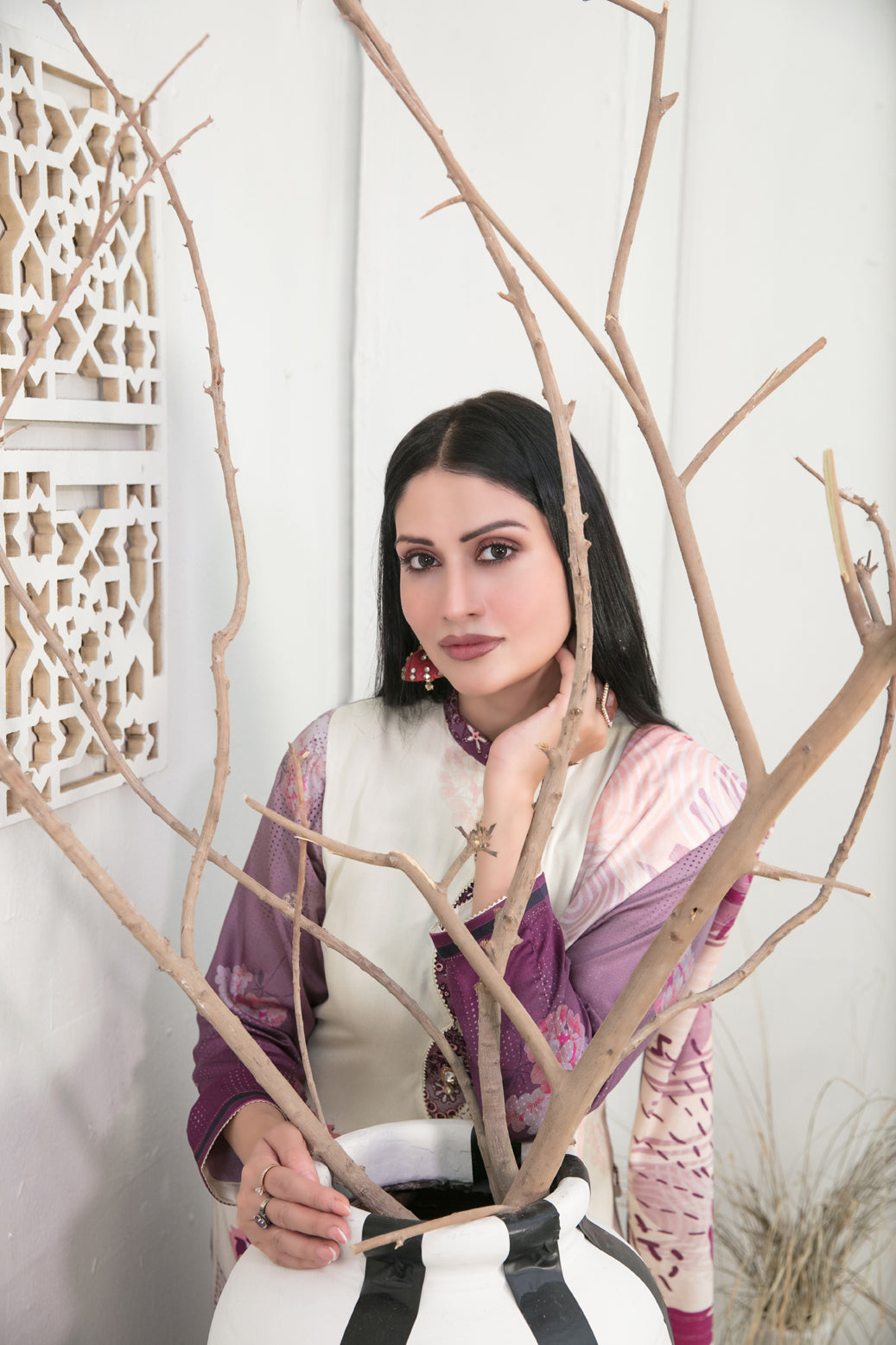 Tawakkal Fabrics 3 Piece Stitched Embroidered Digital Printed Staple Suit - D-1098