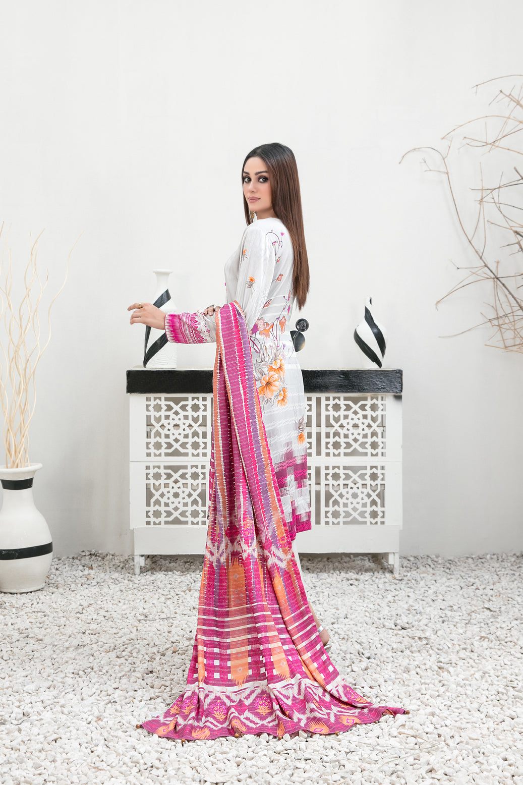 Tawakkal Fabrics 3 Piece Stitched Embroidered Digital Printed Staple Suit - D-1102