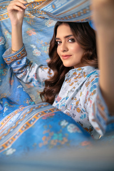 Tawakkal Fabrics 3 Piece Stitched Digital Printed Bana Dora Lawn Suit - D-1277